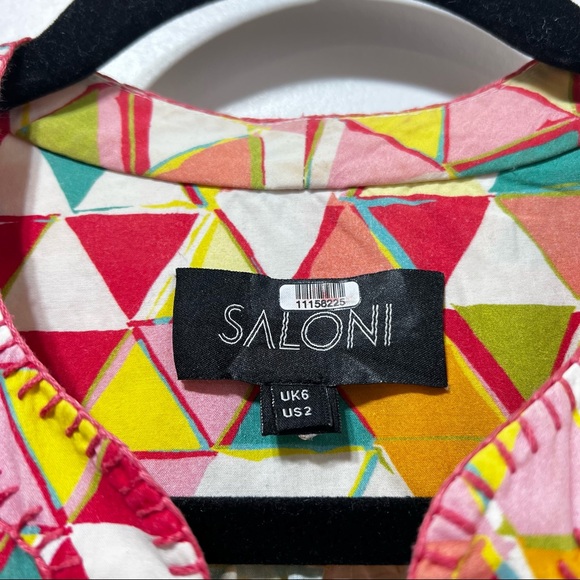 SALONI Printed Ashley B Shift Dress Size 2 in Multicolor - Picture 11 of 14